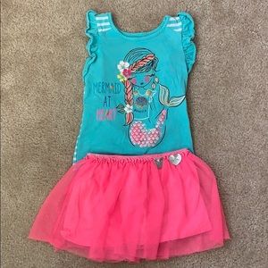 4T Mermaid shirt and skirt set